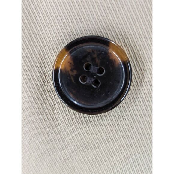 Trend Women Beige And Steel Blue Cotton Blend Short Trench Coat Size 40 - Picture 8 of 14